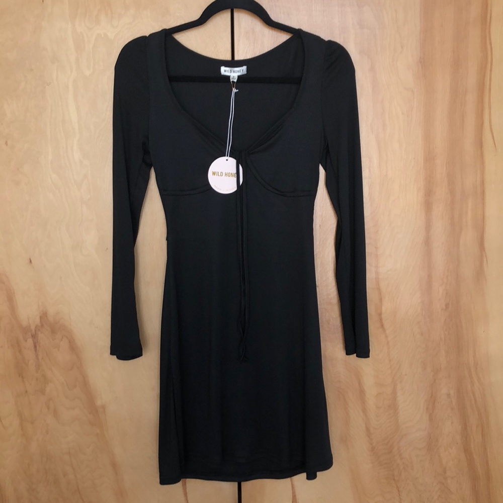 NWT Wild Honey Black Square Neck Dress Size Small
